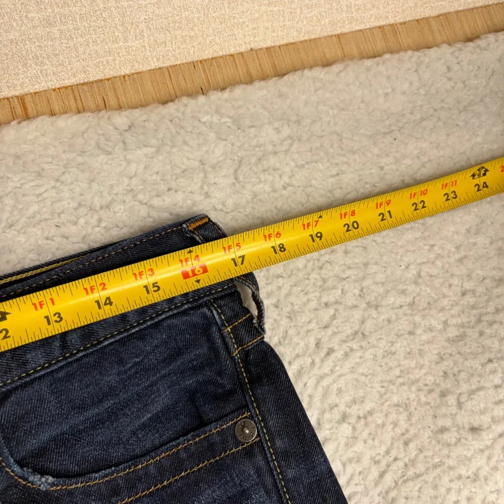 True Religion Ricky Relaxed Straight Leg Jeans Dark Wash Indigo Blue Mens 33x30